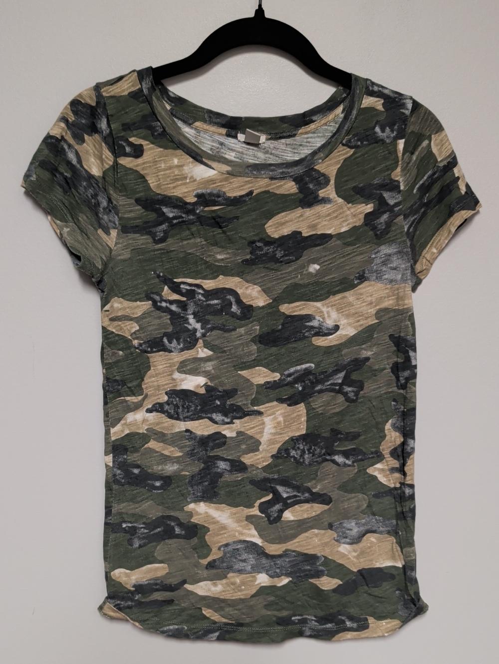 J. Crew Olive Camo Short Sleeve Tee